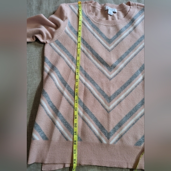 Liz Claiborne Pink, Gray, White Sweater Size Large - Picture 7 of 9